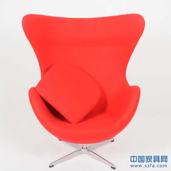 蛋椅(Egg Chair) 紅色羊毛絨布